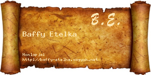 Baffy Etelka névjegykártya